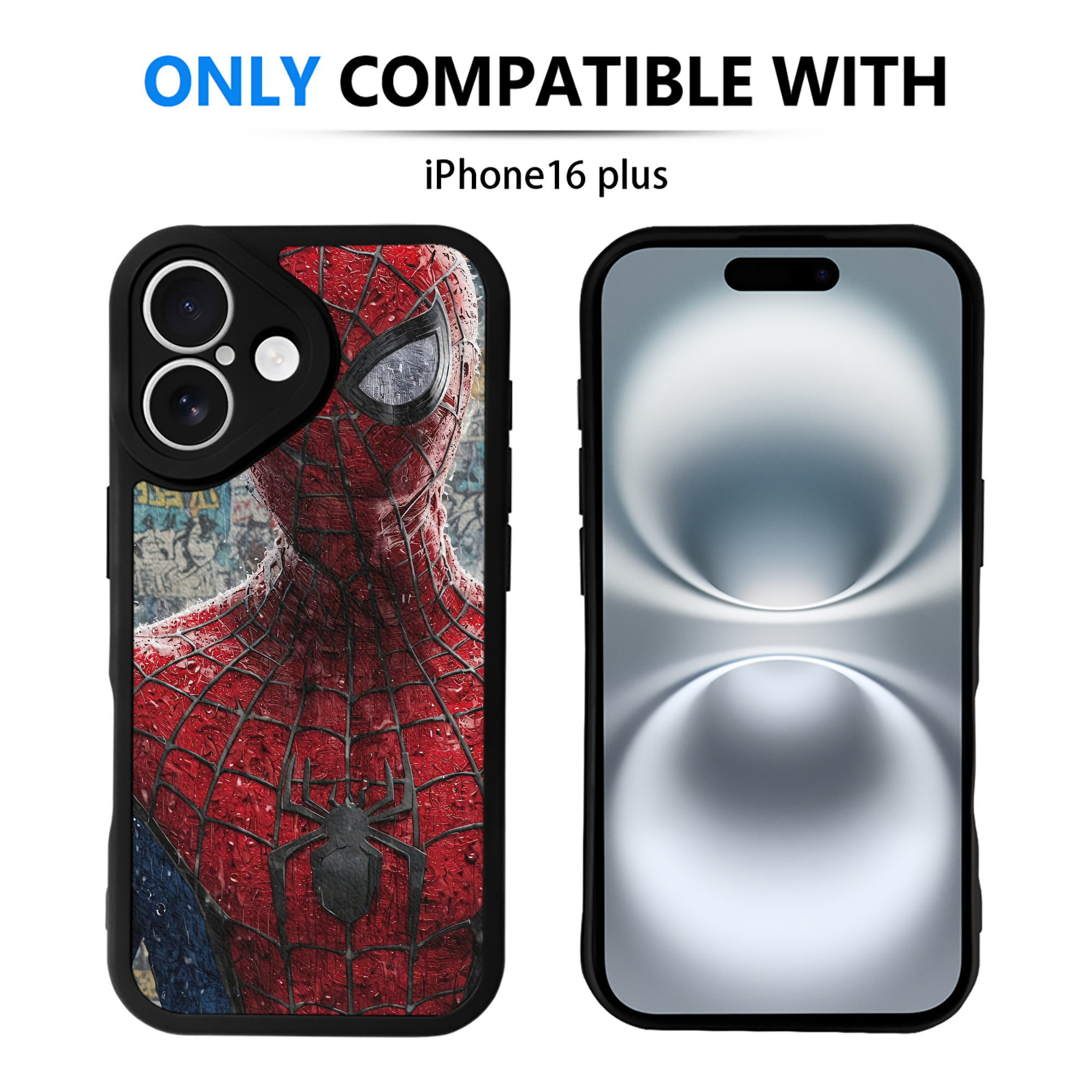 （画像用） Spider Man スパイダーマン 【iPhone 16シリーズ対応】シリコンスマホケース（レザー調） 材質：シリコン
